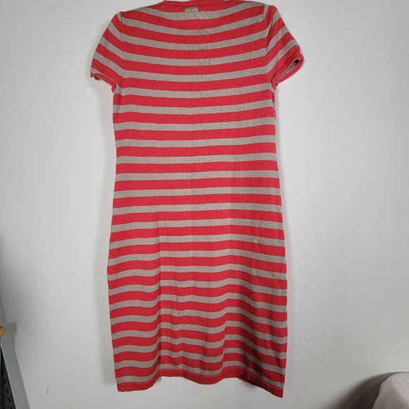 Saint James Womens Striped Short Sleeve Knit Dress Small US 8 Red Linen Blend - Picture 2 of 9